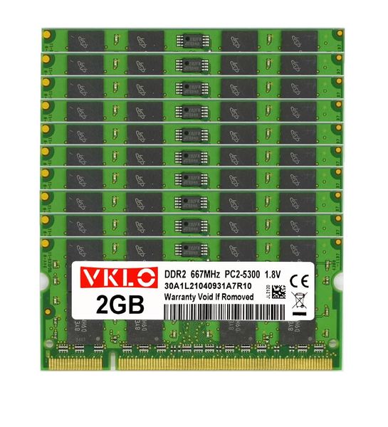 Tops 10pcs Lot 2 GB PC26400S DDR2 800MHz 200pin 1,8 V SODIMM ha usato la memoria del laptop RAM Prezzo all'ingrosso