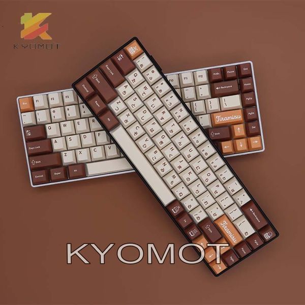 Acessórios KOMOT GMK Tiramisu Keycaps Cherry Perfil Dyesub para MX Switch Layout Diy Pato IKBC Teclado mecânico 61/64/68/87/96/104/108
