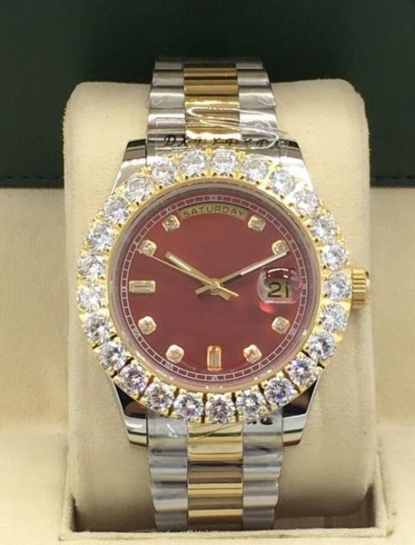 29-Stil, 43 mm, mechanische Herrenuhr, großer Diamant, Herrenuhr, Edelstahl, Faltschließe, Sport-Business-Armbanduhr, Montre de Luxe 218238, Luxusuhren_020