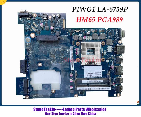 Motherboard stonetakin de alta qualidade PIWG1 LA6759P PARA LENOVO IDEAPAD G470 Laptop Motherboard HM65 DDR3 100% testado