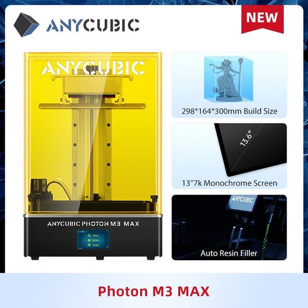 Принтер AnyCubic 3D Printer Photon M3 Max большой 13,6 '' 7K ЖК -экран 298*164*300 мм размер сборки.