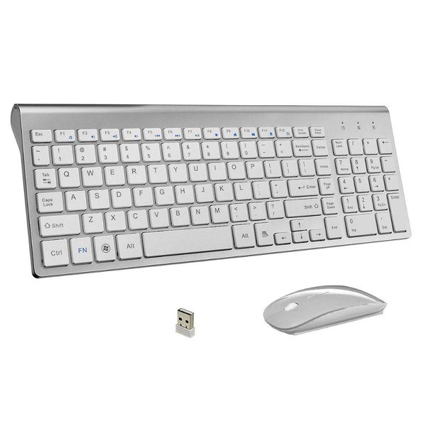 Combos UltraThin Business Wireless Tastatur und Maus Combo 102 Tasten LowNoise Wireless Tastatur Maus für Mac PC Win XP/7/10 Tv Box