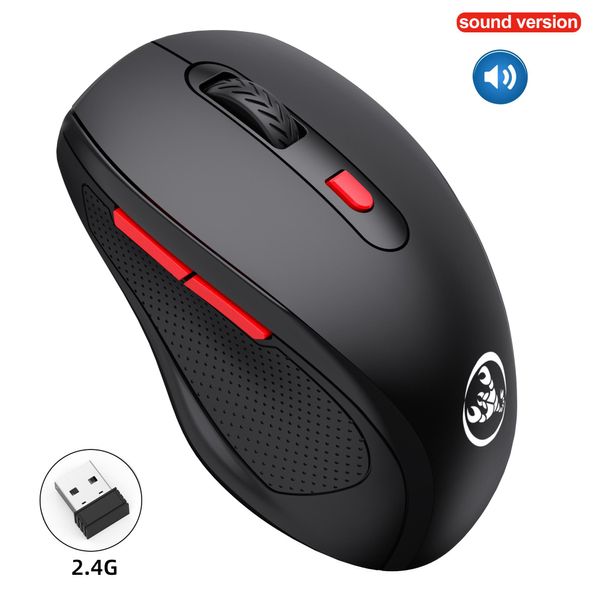 Ratos HXSJ T67 BT3.0 / BT5.0 Mouse sem fio 6 teclas mudo Mouse para jogos de escritório Ratos ergonômicos silenciosos 2.4G com DPI ajustável para PC laptop