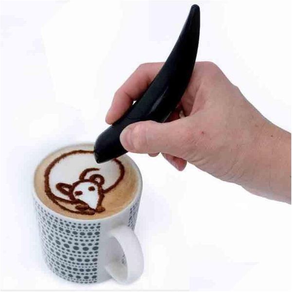 A agulhas de arte de café Latte Artpen forma de pássaro bolo de bolo elétrico Decorações de caneta caneta para assadeira Ferramentas de decoração de sobremesas coffeedecor dhkrq