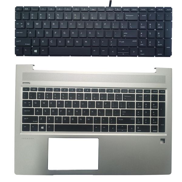 FRAMENTOS NOVO teclado dos EUA para HP Provook 15 450 G6 455 G6 455R G6 450 G7 455 G7 455R G7 com Palmrest Caso superior da capa inglesa Layout Inglês Layout