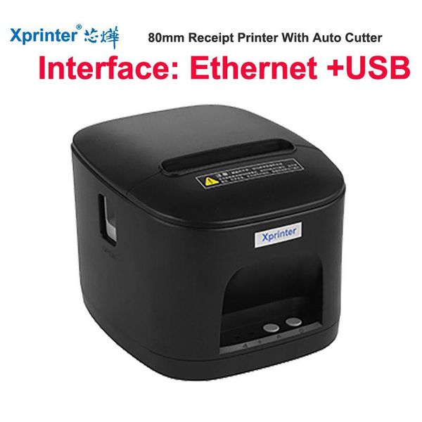 Controles Xprinter New chegou a impressora de recibo de 80 mm com impressora POS de cortador automático com impressora USB/Ethernet/USB e Ethernet