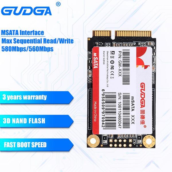 GUDGA MSATA MINI SATA SSD 500GB 128GB 256GB 1TB 2TB SATAIII Mini SATA a stato rigido a stato solido interno per laptop ETH