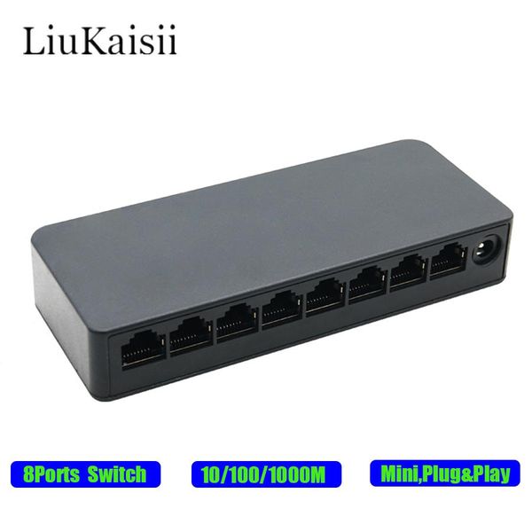 Controllo 8ports gigabit switch mini mini 1000Mbps switch Ethernet Desktop ad alte prestazioni Smart Switcher RJ45 Hub Internet Iniettore