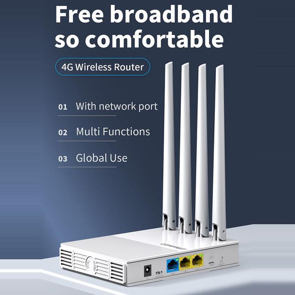 Router comfast e3 4g lte 2.4ghz fdd tdd tdscdma wifi router 4 antennas scheda sim card wan lan copertura wireless rete estensione