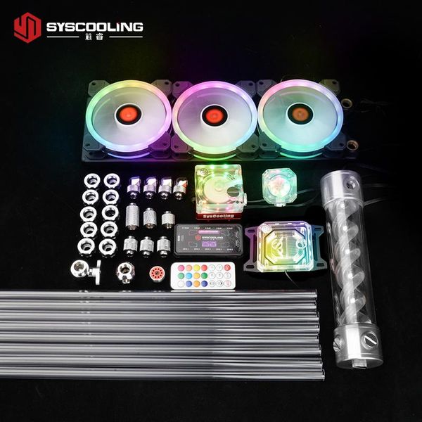 Soğutma Sycooling PC Su Soğutma Kiti AM4 CPU SOKETİ SIVI SOĞUTMA 360mm Radyatör Bütün Set DIY Su Soğutma RGB Işıkları