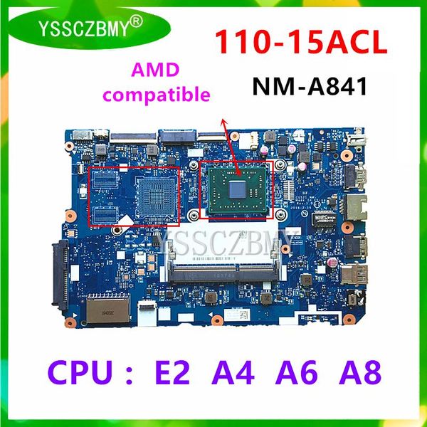 Placa -mãe CG521 NMA841 PrainBoard para Lenovo Ideapad 11015ACL Placa -mãe Laptop 11015ACl Placa -mãe (com CPU E2 A4 A6 A8) Teste OK