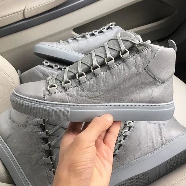 Beliebte perfekte Qualitätsmarke Arena Schuhe High Top Sneaker Schuhe Herren flache Falten Leder Trainer Party Luxus Schuhe