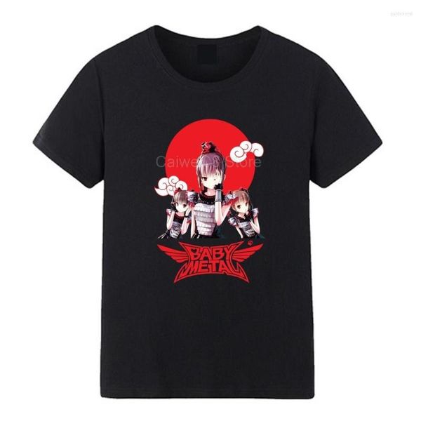 Camisetas masculinas para moda de moda de moda de manga curta Man Babymetal Band Summer Summer Fit Slim Men Cotton Sportswear