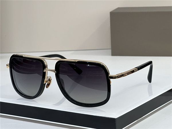 Mode-Sonnenbrille ONE 2030 Herren-Design, Metall, Vintage, einfacher Stil, quadratischer Rahmen, Outdoor-Schutz, UV 400-Linse, Brille mit Etui