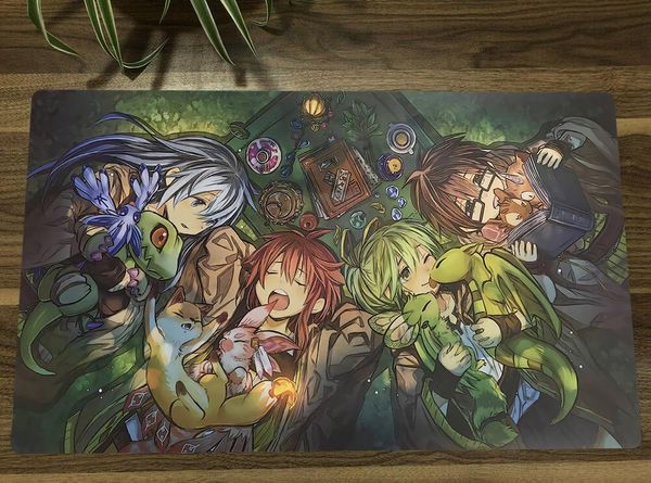 Almofadas YuGiOh Charmer Familiar TCG Mat Trading Card Game Mat CCG Playmat Antiderrapante Borracha Mouse Pad Desk Play Mat 60x35cm Saco Livre