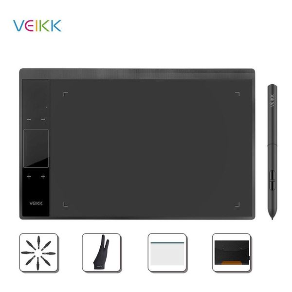 Tablets VEIKK A30 GRAPHICS de 10x6 polegadas Tablet com 8192 níveis sem bateria Pen para Android Windows Mac OS Tablet digital