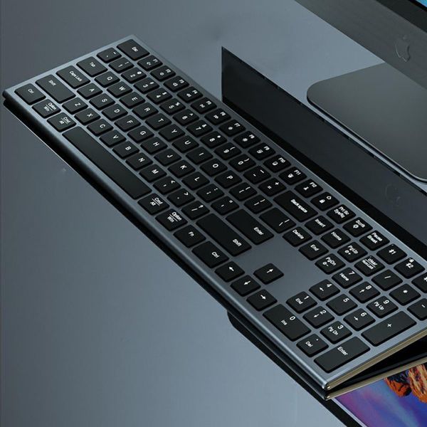 Комбинированная беспроводная клавиатура и мышь с подсветкой, эргономичная, бесшумная, Bluetooth-клавиатура, 110 клавиш, полноразмерная, для Mac и Windows