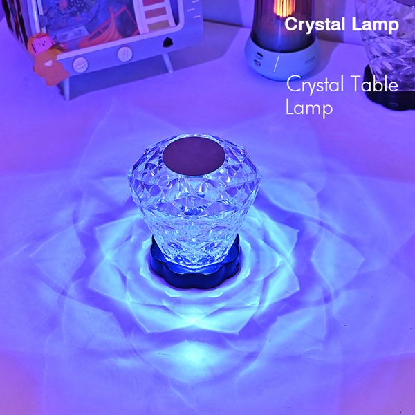 Rosenkristall-Lampe, farbwechselnde Touch-Lampe, warmweiß, dekorative Lampe für Schlafzimmer, Wohnzimmer, Party-Dekoration, kreatives RGB-Acryl-Nachtlicht, USB