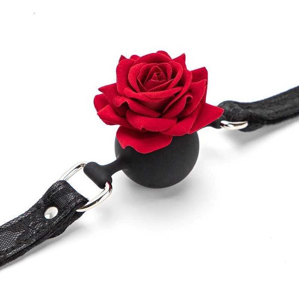 Giocattolo del sesso Massaggiatore Rosa Bocca Gag Sexy Retro Modello di pizzo Bondage Bdsm Palla Schiavo Flirtare Giochi per adulti Giocattoli per le donne Coppie Cosplay