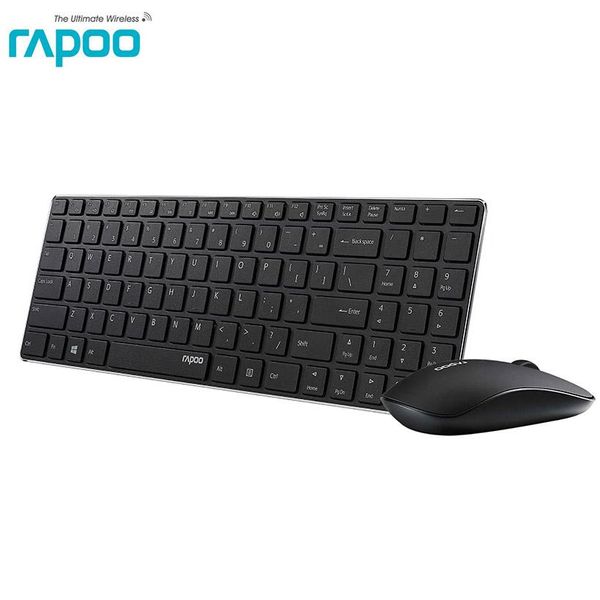 Combos Rapoo 9300M 4.9mm Conjunto de teclado e mouse sem fio ultrafino portátil mudo