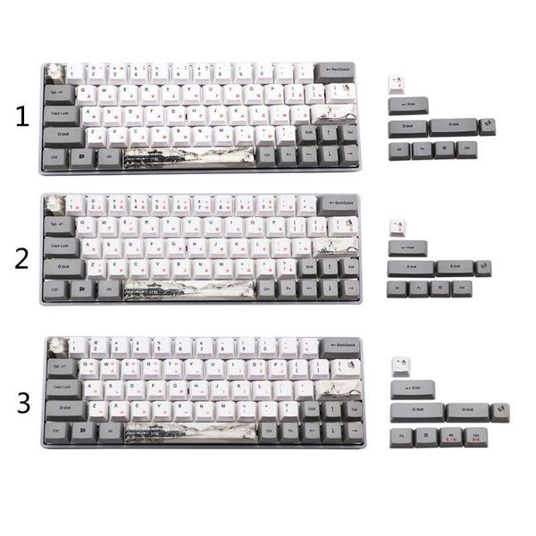 Acessórios 73 teclas de tinta corante teclado mecânico bonito keycaps pbt oem perfil keycap para gh60 gk61 gk64 teclado coreano japonês