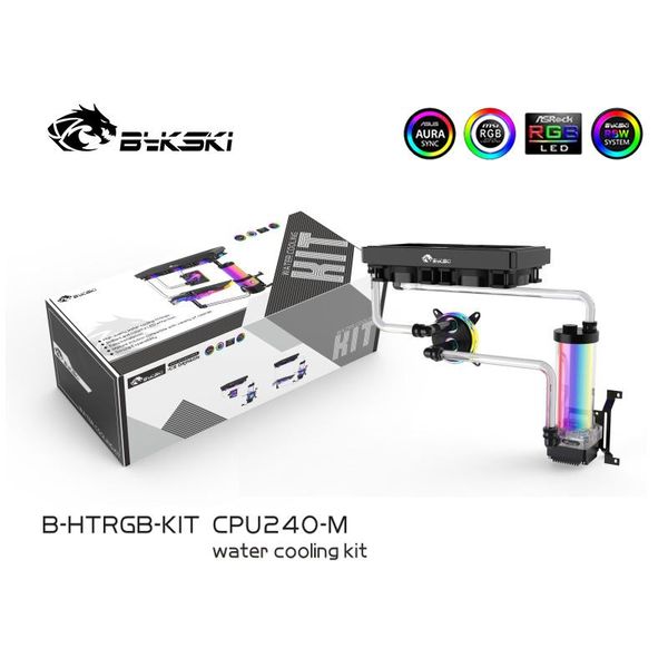 Kühlung Bykski Wasserkühlung Kühler Kit Warte CPU Wasserblockpumpe 240 mm Kühler 120mm Lüfter Computer Kühlersystem CPU240m