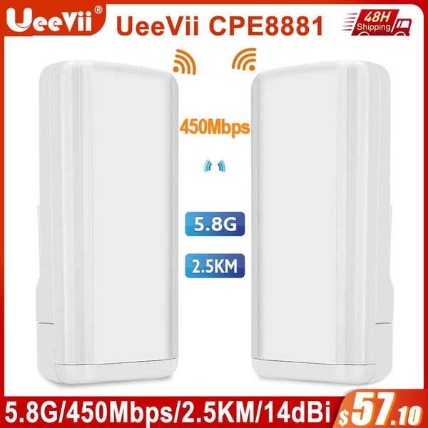 Yönlendiriciler Ueevii CPE8881 450Mbps 5.8G WiFi Köprüsü Açık CPE 2.5km WiFi yönlendirici IP Kamera Kablosuz WiFi Yönlendirici Uzun menzilli genişletici