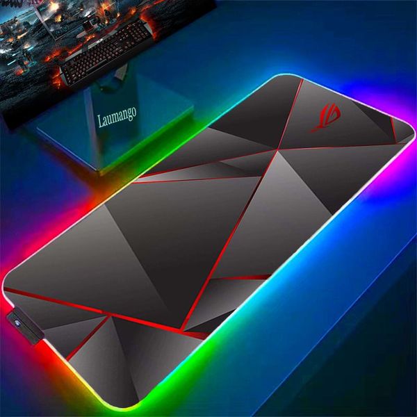 Pads Asus Rog RGB Xxl Mauspad Kawaii Gamer Tastatur Pc Gaming Zubehör Schreibtisch Matte Stich Deskmat Mousepad Teppich Matten anime Große