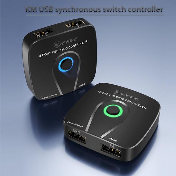 Переключатели KM USB -синхронного переключателя контроллер переключателя KVM USB Plug и воспроизведение USB -концентраторного переключателя Поделиться мультифункциональным