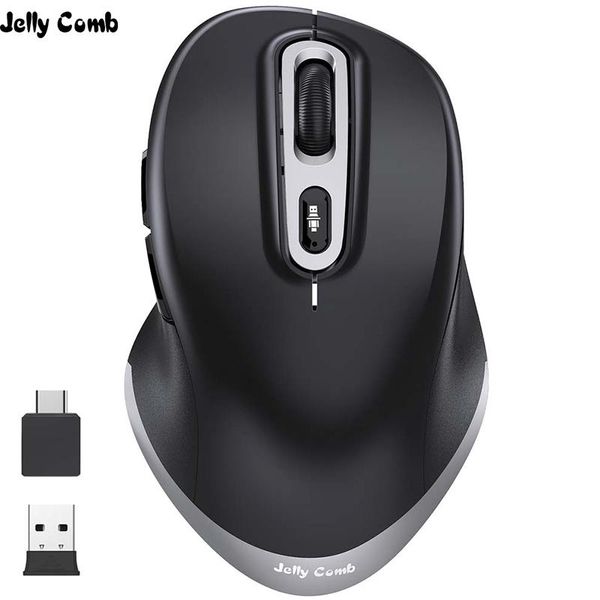 Mouse Jelly Comb Mouse wireless di tipo C per MacBook Mouse per computer portatile Mouse USB ergonomico da 2,4 GHz Mouse da gioco regolabile da 2400 DPI