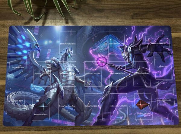 Descansa yugioh olhos azuis caos max dragão escuro paladino tcg tapete de jogo de cartas de negociação ccg playmat mouse pad mesa tapete de jogo 60x35cm