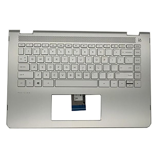 FRAMENTOS NOVA TAPE PALMREST W/ BackLit Teclado para HP Pavilion 14BA 14TBA Silver 924115001