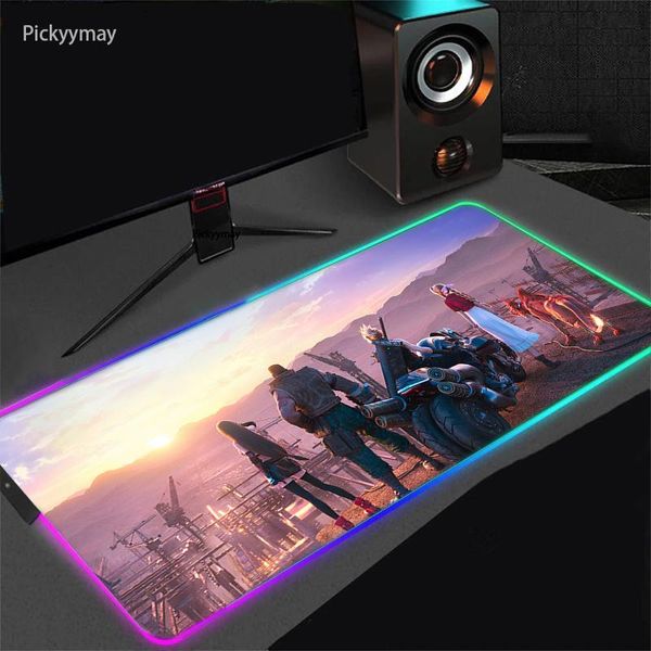 Rest Final Fantasy Mouse Pad RGB Speed ​​Gaming Accessori per laptop MousePad Gabinete PC Gamer grande tappeto LED LED retroilluminato Anime Desk Mat