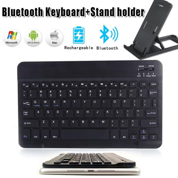 Tastaturtastatur Tastatur Wireless Bluetooth -Tastatur für Tablet Computer Phone Mini Revable Tastatur + (Tablet PC/Mobiltelefon) Halter