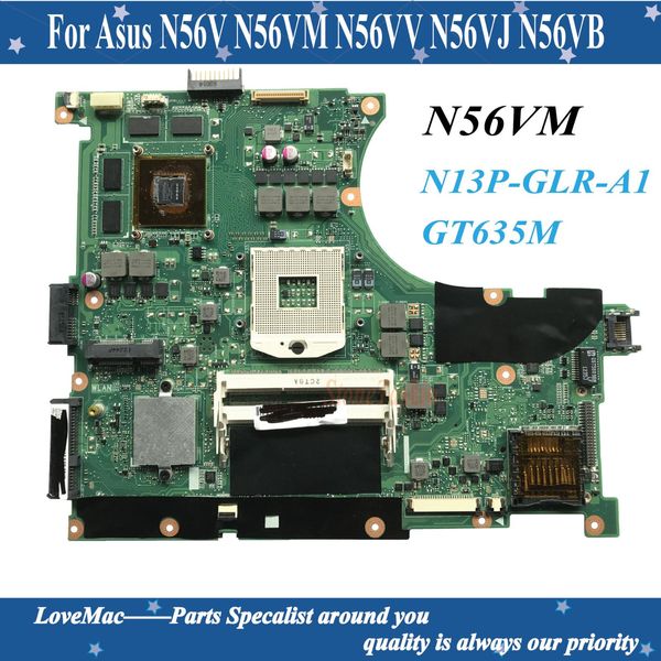 Motherboard de alta qualidade N56VM para ASUS N56V N56VM N56VV N56VJ N56VB PARATEME MOMINA GT635M 2GB N13PGLRA1 100% testado