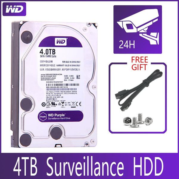 Приводы WD PURPLE Surveillance 4 ТБ Жесткий диск SATA III 64M 3,5 