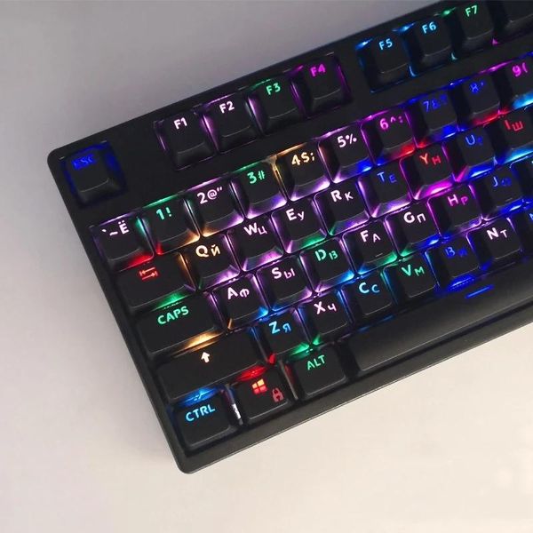 Accessori OEM russo/francese/spagnolo/coreano/ABNT2 keycaps RGB per tastiera meccanica da gioco trasparente layout keycaps del gioco da gioco ISO