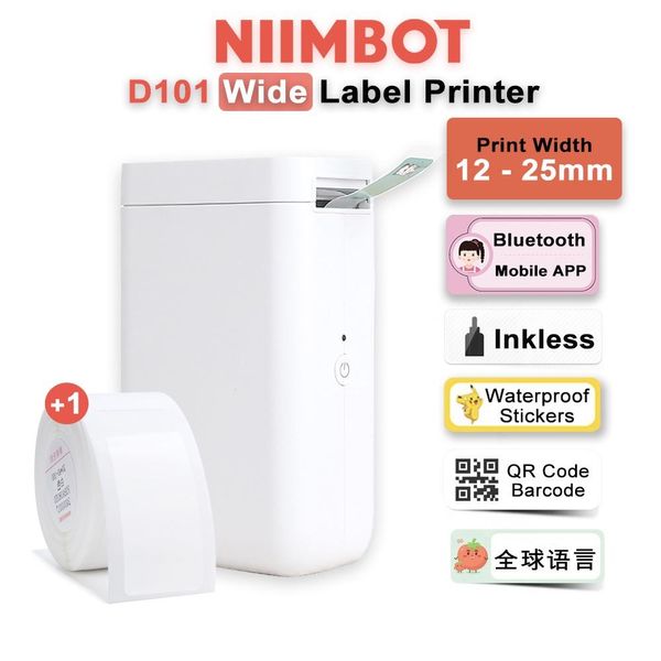 Drucker Niimbot D11 Plus D101 Wärme Tintenloser tragbarer Taschenbeetikett Druckerhersteller für Telefon -Home Office Verwenden Sie Mini -Druckpapiermaschine