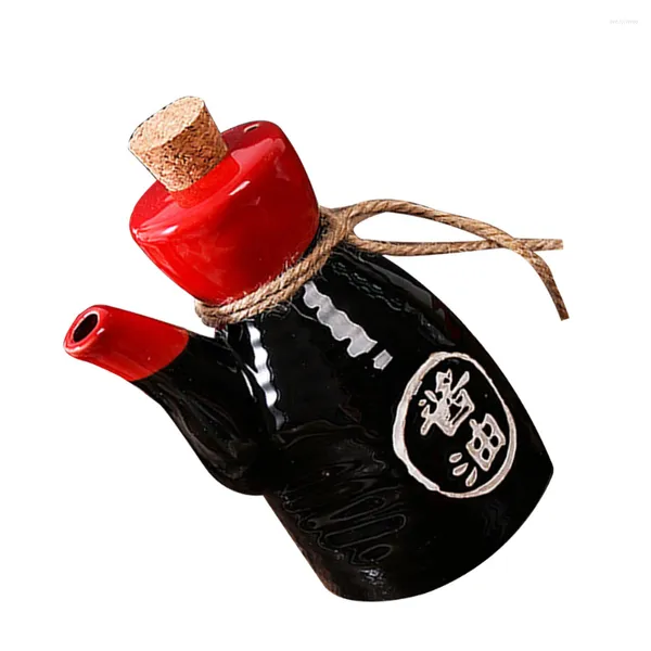 Set di stoviglie in ceramica Bottiglia di salsa di soia Pentola per condimento Dispenser per pompa per sciroppo di caffè Contenitore per condimenti Vaso per aceto di olio in stile giapponese