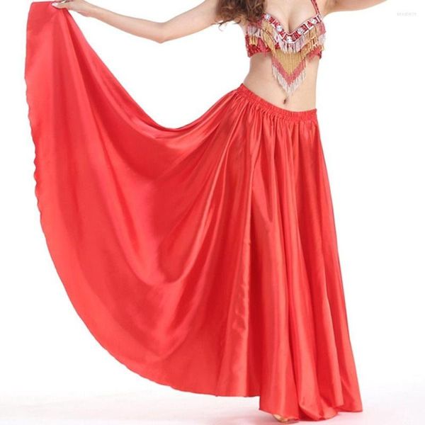 Sahne Giyim 10 Styles uzunluğunda göbek dans etek İspanyol dansı parlayan saten gösteri kostüm güneş için kadın aksesuar