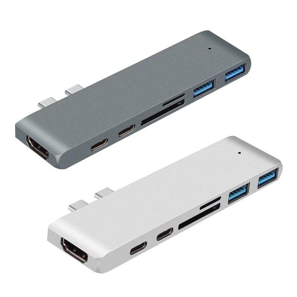 Stazioni USB C hub Typec da 3.1 a 4K HDMicompatible USB SD/TF Lettore di schede THUNDERBOLT 3 (Modalità PD) Dock USB per MacBook Air PC Hub