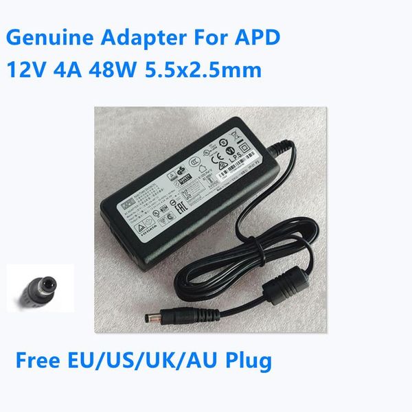 Caricabatterie Adattatore CA autentico per APD 12V 4A 48W 5,5x2,5 mm DA48T12 DA48Q12 Caricatore di alimentazione Monitor LED LED