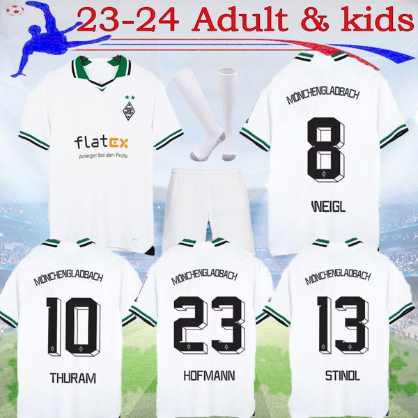 16-XXL 2023 Monchengladbach Gladbach Camisas de futebol 23 24 THURAM PLEA STINDL Bensebaini NEUHAUS GINTER HOFMANN EMBOLO TAILÂNDIA adulto Kits infantis Camisas de futebol