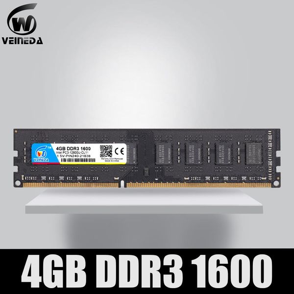 RAMS Veededa Dimm RAM DDR3 4 GB 8 GB 1600MHz Compatibile 1333 1066 DDR 3 4GB PC312800 MEMORIA 240pin per tutto il desktop Intel AMD