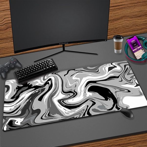 Ruhen schwarze weiße Kunst großgröße Mauspad Naturkautschuk -PC Computer Gaming Mousepad benutzerdefinierte Schreibtischmatten Verriegelung Rand Teppich für CS Go Dota