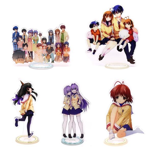 Portachiavi Gioco CLANNAD Action Figure in acrilico Cosplay Anime Giocattoli Okazaki Tomoya Furukawa Nagisa Ibuki Fuko Figure Stand Model Dolls