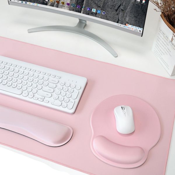 Riposa 3 in 1 pad del mouse da scrivania completo e tastiera da polso set di cuscinetti da gioco esteso tastiera ergonomica e tappetino del mouse con morbido