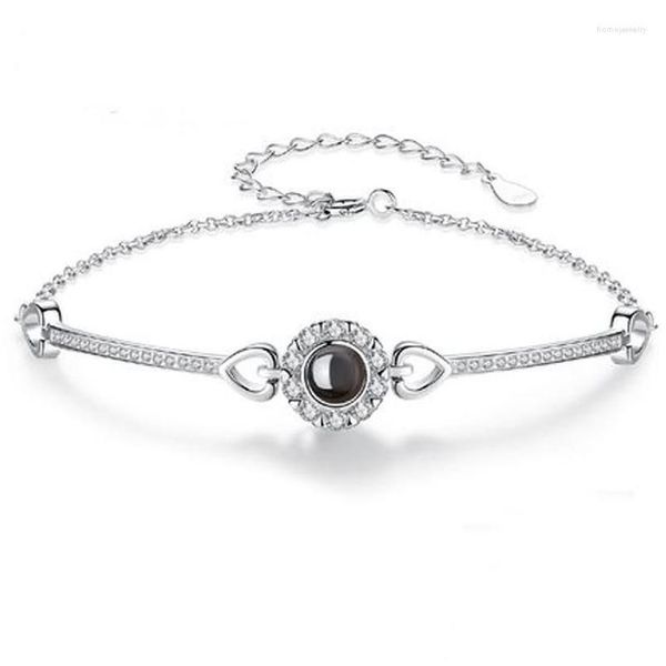 Kette Link Armbänder Sl134 Mode S925 Sterling Silber Schmuck Armband Weibliche Schriftzug 100 Sprachen Liebe Speicher Drop Lieferung DHCFI