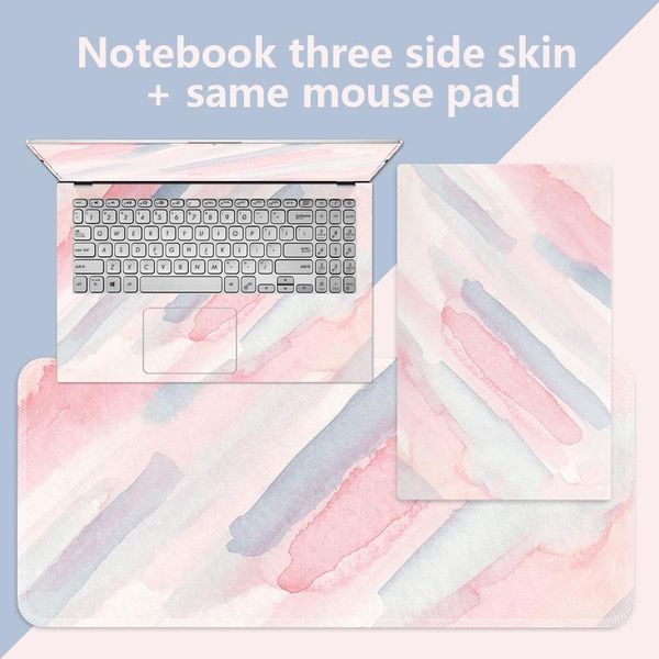 Skins capa aquarela adesivo para laptop, faça você mesmo, pele de notebook 11 ''/13''/15 ''/17'' para hp/lenov/acer com 90 mouse pad mapa de mesa de jogo