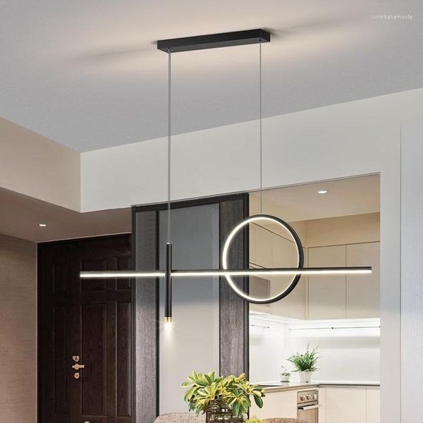 Люстры 110 см алюминиевое тело белый черный серый современный светодиодный подвеска с прожектором для столовой кухни бара